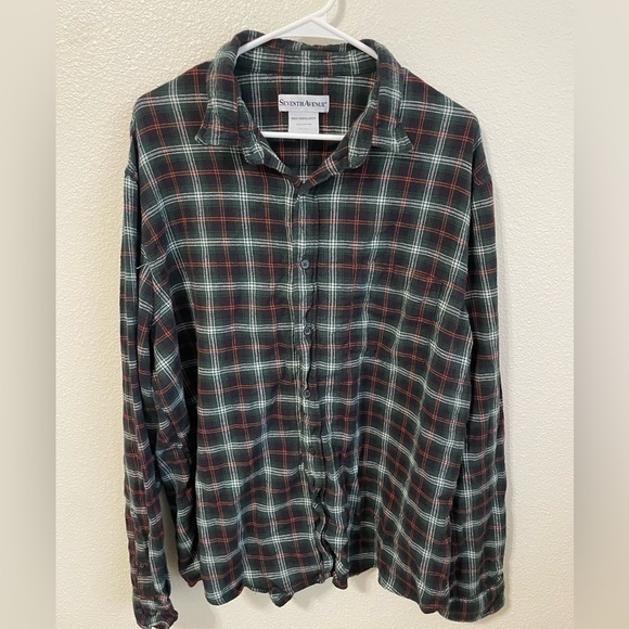Men’s Plaid Seventh Avenue Button Up Long Sleeve‎ XXL - Picture 1 of 6